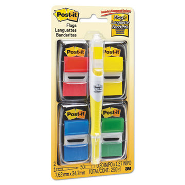 Post-it® Flags Page Flag Value Pack, Assorted, 200 1" Flags + Highlighter With 50 1-2" Flags freeshipping - TVN Wholesale